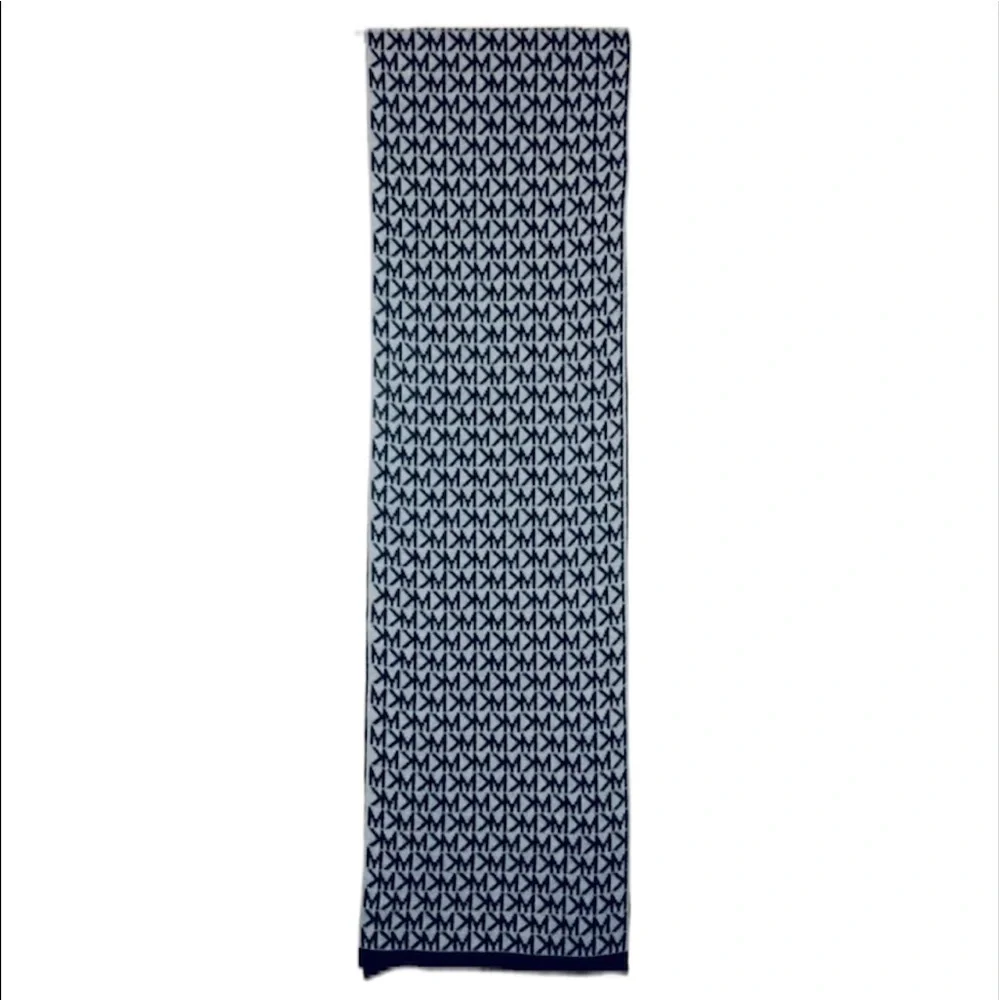 NWT Michael Kors: Black, Gray & Black Logo Scarf